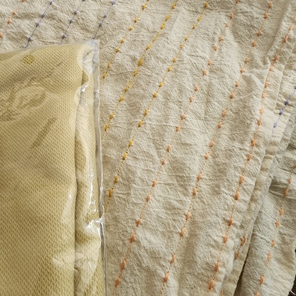 Discontinued UO Curtain Urban Outfitters Kantha Stitch Window Panel Pillow Cases - Picture 2 of 7